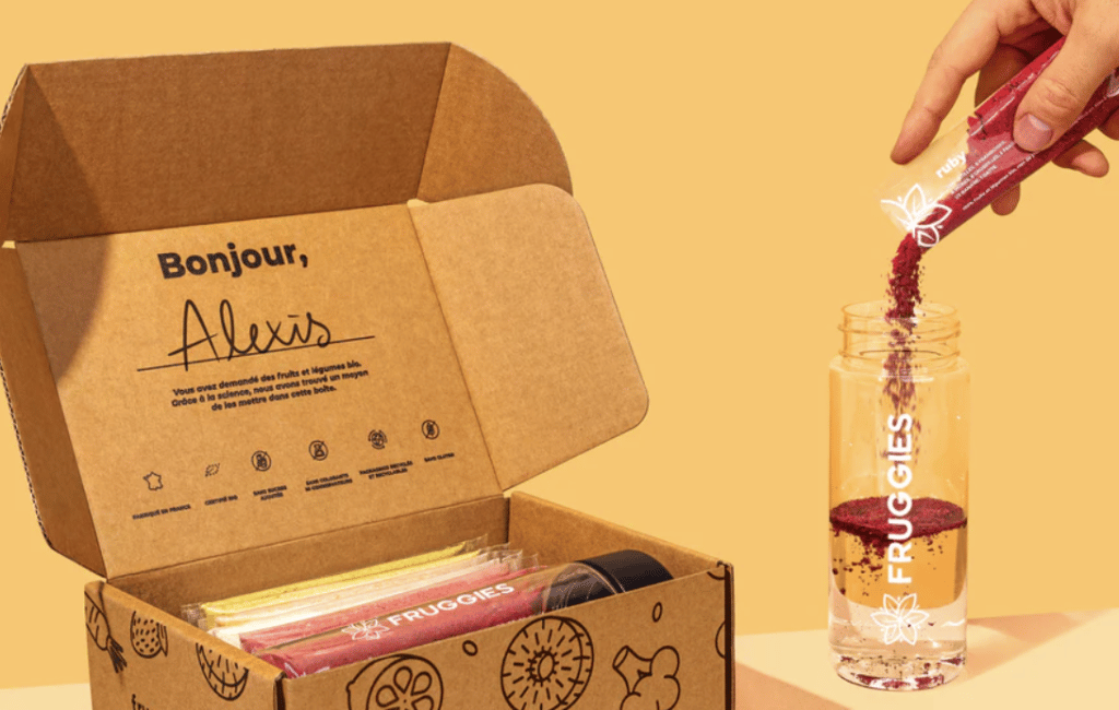 Box de smoothie lyophilisé de la marque Fruggies